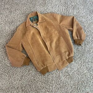 Linea Pelle Brown Suede Bomber Jacket
